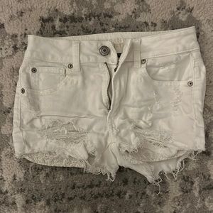 White jean shorts